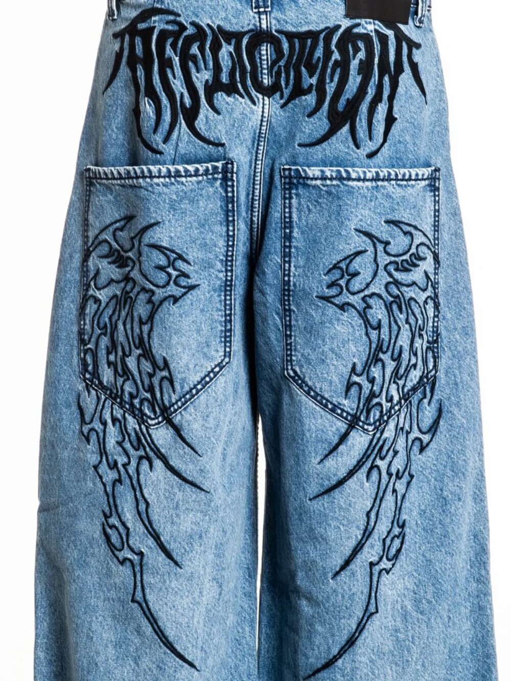 Affliction Tribal & Wings Extra Wide Stonewash Finish Denim Pants - Size 28